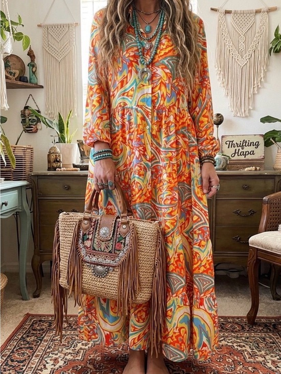 Dresses & Skirts - Boho Dream Tiered Maxi Dress (20 PTP, 53 L) 🌈 🌼